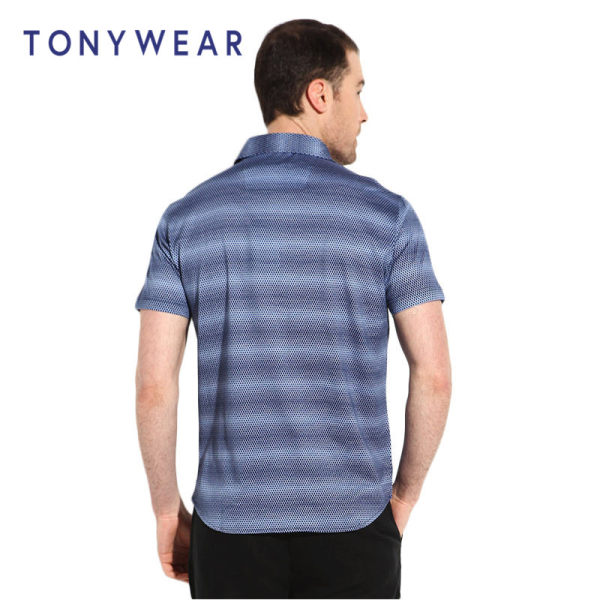 Tony Wear 汤尼威尔 18年新款 全棉 男式印花短袖衬衫 天猫优惠券折后￥39包邮（￥99-60）2色可选