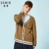 Senma Enterprise Shop Hàng dệt kim Nam 2018 Thu Đông Nam mới Hàn Quốc Áo len cổ chữ V Xu hướng Áo khoác nam áo len cổ cao nam Cardigan