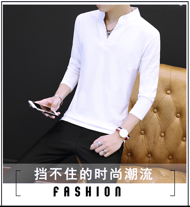 Sự ra đời của năm người đàn ông màu đỏ của mùa thu dài tay t-shirt 2018 người đàn ông mới của áo sơ mi đã dẫn đầu mùa thu quần áo triều áo sơ mi