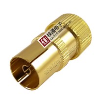 Welding-free gold-plated cable TV plug RF wire connector 9 5 bamboo joint head closed route TV head RF female head