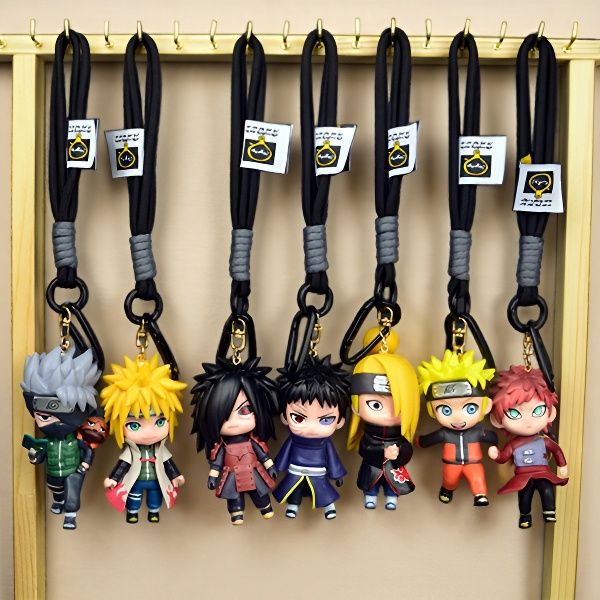 Naruto Keychain Pendant, Naruto Ninja Madara Uchiha Itachi Sasuke Anime Peripheral Figurine Backpack Decoration