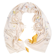 Chengdu specialty Shu embroidery hand-embroidered peony flower mulberry silk plate buckle shawl Chinese style souvenir for mother