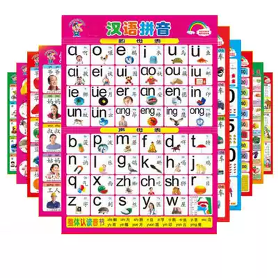 Teaching three-dimensional wall map vision checklist picture latest children Chinese Pinyin Chart wall chart silent initial recognition