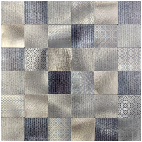 Самоклеющаяся металлическая ретро мозаика на стену из нержавеющей стали