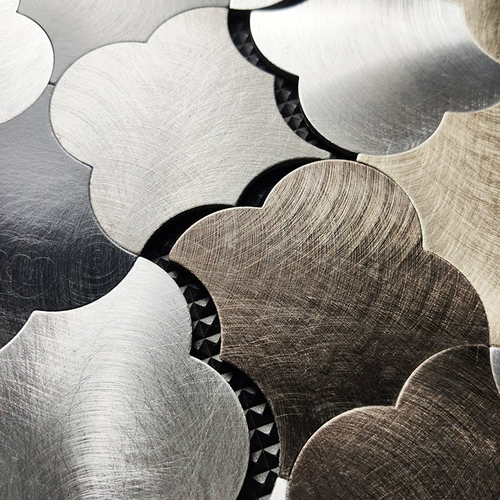 Металлическая черная самоклеющаяся мозаика на стену из нержавеющей стали