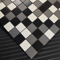 Vintage black white mosaic wall sticker self-adhesive tile TV background wall Modern minimalist tile sticker solid color tile