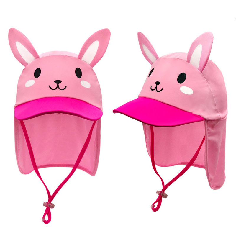 Children shading hat male and female child sun protection against UV wind sand protection neck outdoor beach cap cute cartoon adjustable