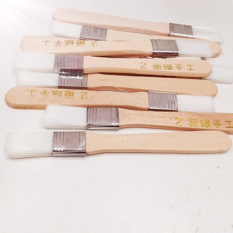 Paper Edge Handmade White Glue Hairbrush Paint Brush wool watercolor country painting with flat brush white latex triangular insertion tool