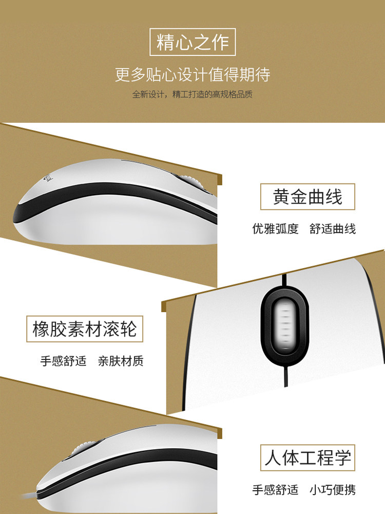 Logitech M100R Office and Home Wired Mouse USB Interface Universal Durable for Laptops and Desktop Computers