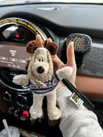 Кофейная головка набор черно -белого свитера щенка+веревка черного ключа