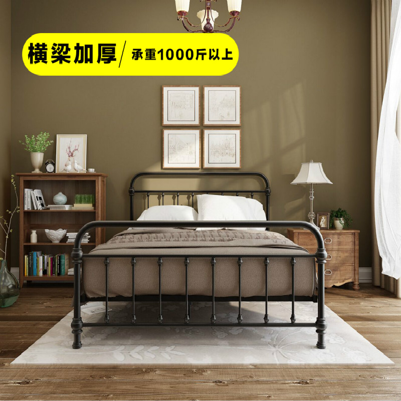 New American country retro iron frame bed 1 2 meters single bed 1 5 meters princess bed environmentally friendly 1 8 meters double bed