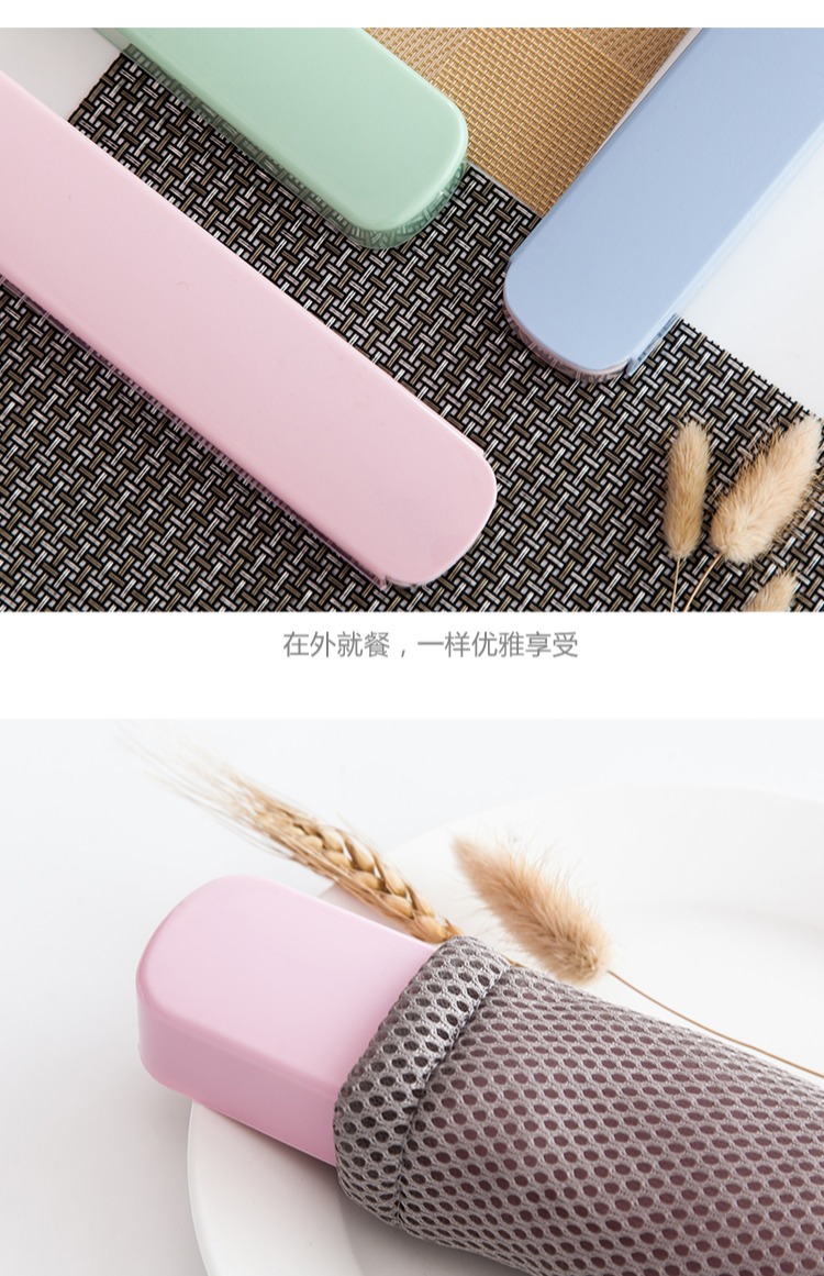 Bộ dao kéo bằng thép không gỉ Bộ đũa cầm tay Bộ nĩa ba mảnh Có hộp Kéo ra cho sinh viên Dao kéo du lịch muỗng ăn cơm