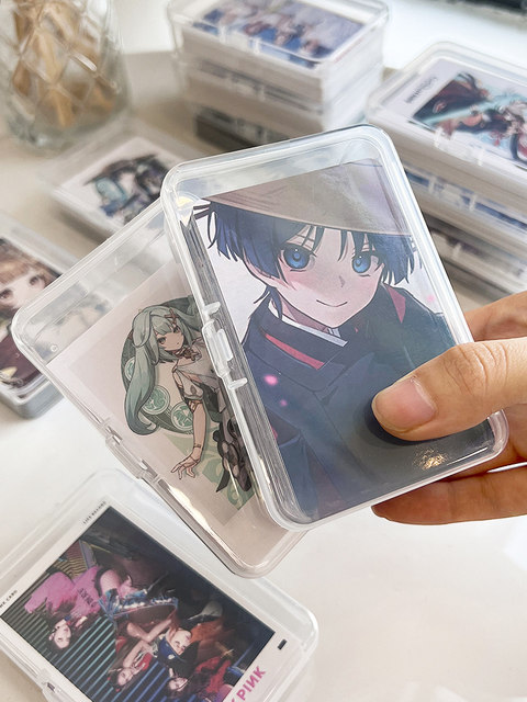 Card storage box transparent box card bag business card member card box classification office storage box plastic cotton swab