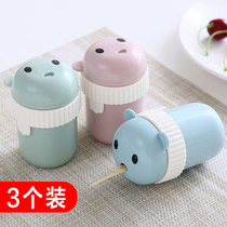 Creative plastic toothpick bottle toothpick barrel cute cartoon portable toothpick barrel simple home living room coffee table toothpick box