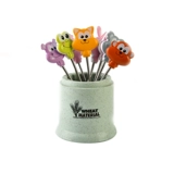 Креативная мультяшная вилка для фруктов, милый портативный комплект из нержавеющей стали