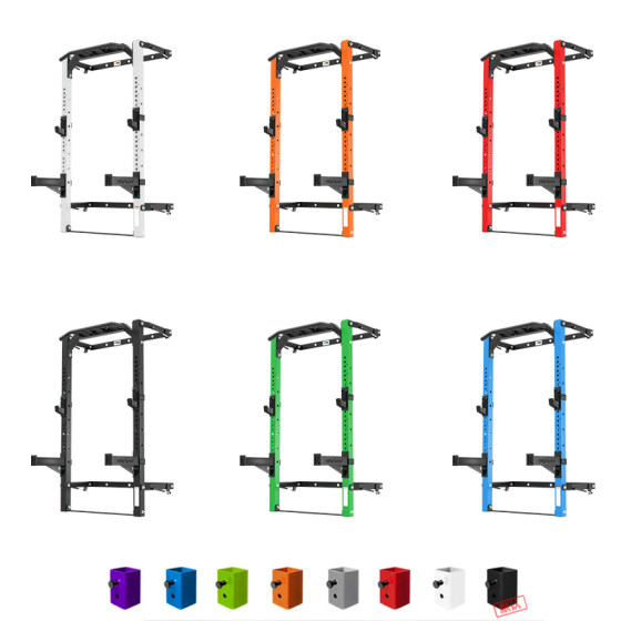 Wall-Mounted Folding Squat Rack, Home Gym Rack, Professional Free Bench Press Equipment, Integrated Rack for Commercial Use