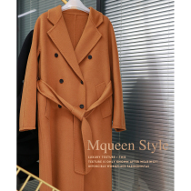 Ku Yin Maple Leaf double-faced cashmere wool double-breasted lace-up wool woolen tweed jacket 1210g