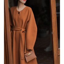 Ku Yin frosting double-sided wool coat G-end long waist atmospheric coat