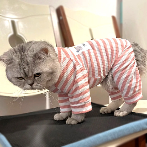 Cat clothes summer thin anti-shedding cloth doll Garfield British short spring clothes pet dog four-legged home pajamas