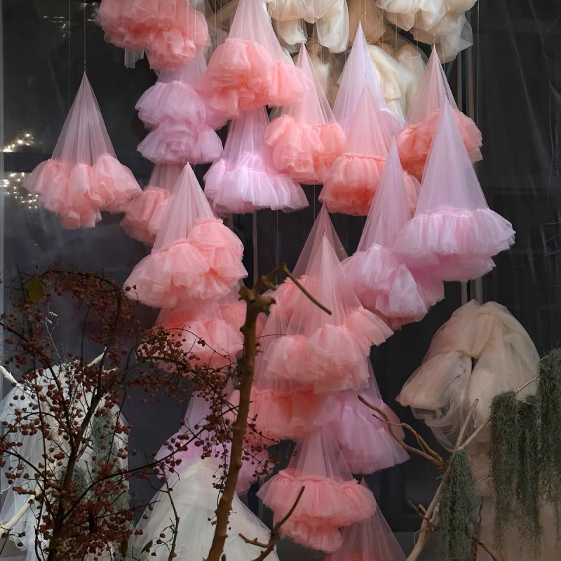 Wedding Cloud Tulle, Super Fairy-Like Wedding Decoration, Outdoor Soft Tulle, Dreamy Shape Background, Photo Props, Fluffy Waterfall Tulle