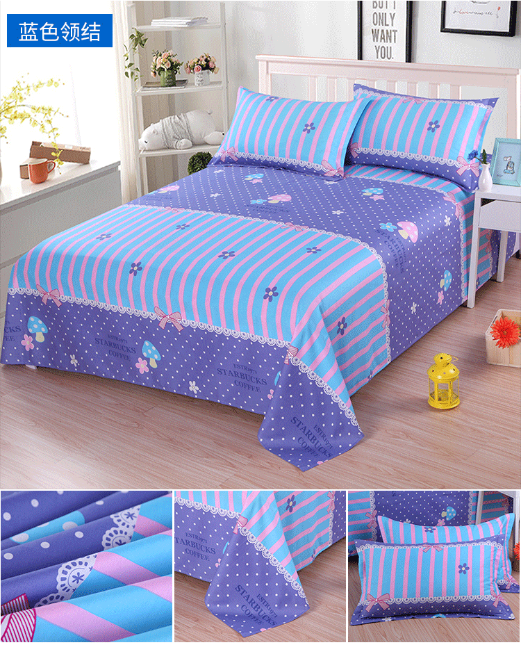 Khăn trải giường bằng vải cotton đơn chăn đơn che phủ giải phóng mặt bằng tăng 炕 đơn ba mảnh tùy chỉnh - Khăn trải giường tấm ra trải nệm