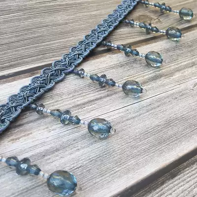 European-style curtains plus hanging encrypted beads crystal beads lace spikes fabric Nordic table flag splicing accessories whole roll