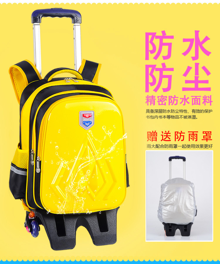 Học sinh xe đẩy túi bé trai 1-2-3-6 lớp trẻ em túi nữ 6-8-12 tuổi không thấm nước dùng một lần 4 - Túi bé / Ba lô / Hành lý ba lô chống gù
