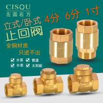 4 points of copper vertical check valve spring check valve 6 points of 1 inch inside and outside the wire horizontal check valve copper rod water stop valve