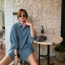 Shirt female design sense niche 2021 early spring new Joker slim heart machine foreign style Hong Kong style long sleeve shirt shirt