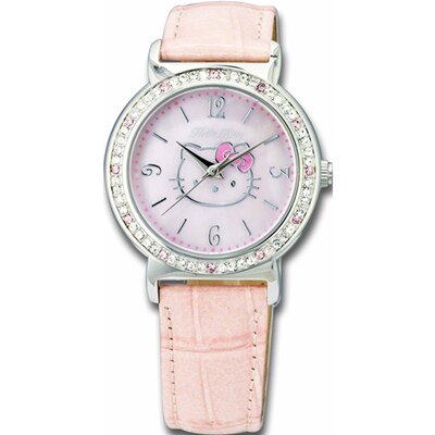 HELLO kitty Katie cat blazing with fashion crystal diamond wrist watch-pink 32mm