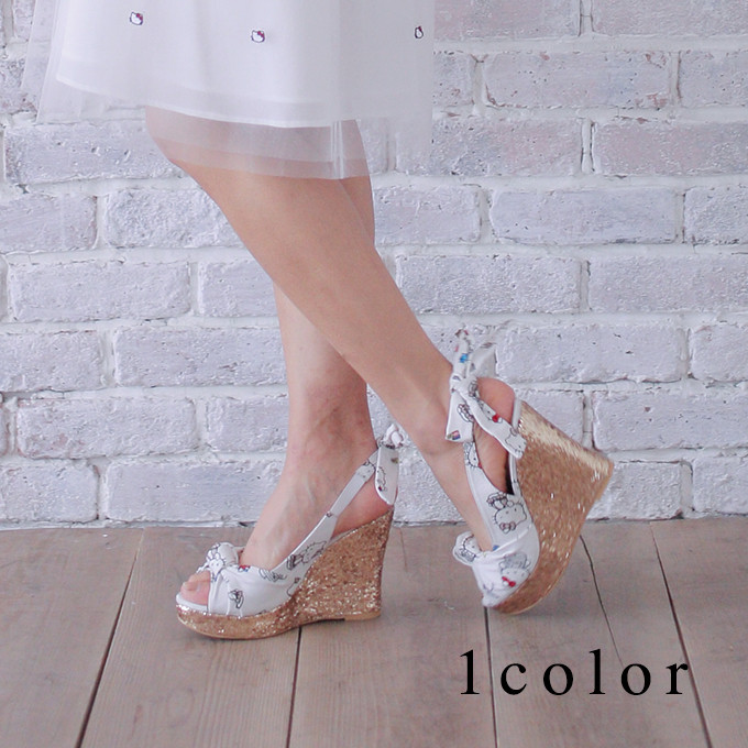 ninamew X hello kitty joint limited bow tie sandals after twisting - Taobao