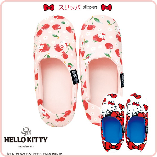 HELLO kitty Katie cat butterfly knot travel slippers