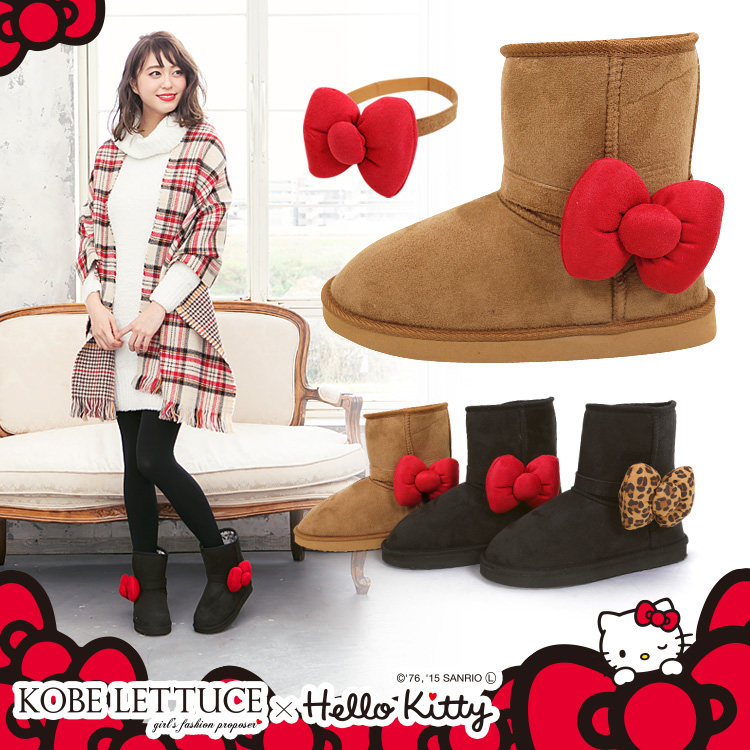 KOBE LETTUCE X Hello Kitty 2WAY Bow Snow Boots