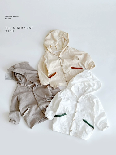 Детская куртка для отдыха подходит для мужчин и женщин, летняя хлопковая толстовка с капюшоном для раннего возраста, в корейском стиле, оверсайз