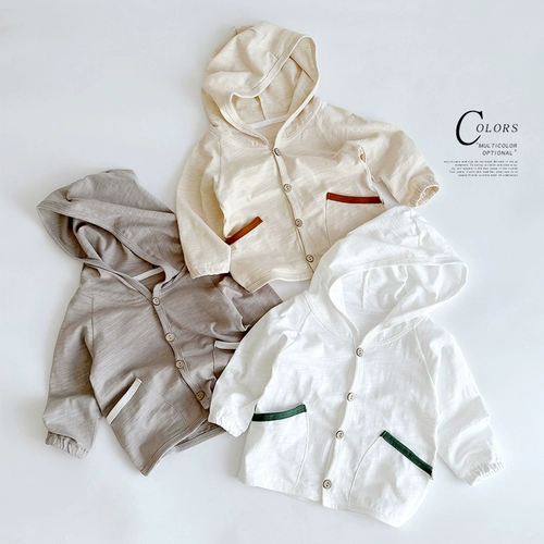 Детская куртка для отдыха подходит для мужчин и женщин, летняя хлопковая толстовка с капюшоном для раннего возраста, в корейском стиле, оверсайз