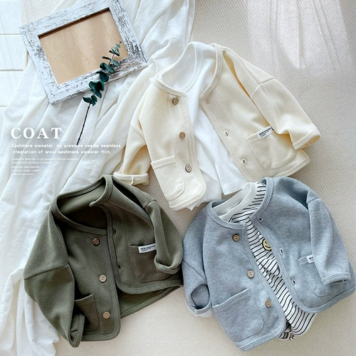 Детский кардиган, футболка, комфортная куртка подходит для мужчин и женщин, свободный крой, круглый воротник, в западном стиле