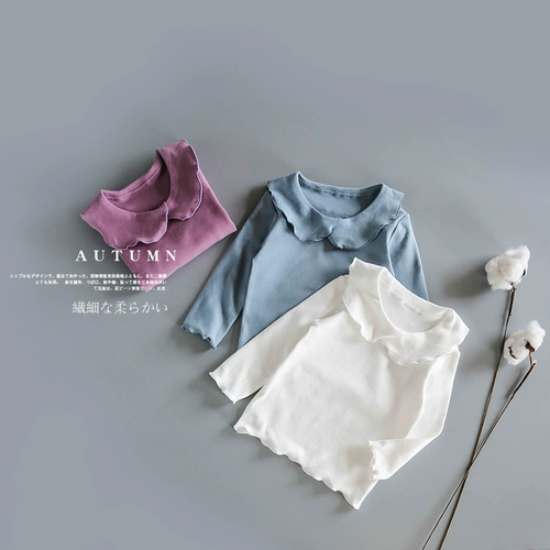 Осенний хлопковый эластичный детский базовый приятный телу лонгслив, детская одежда