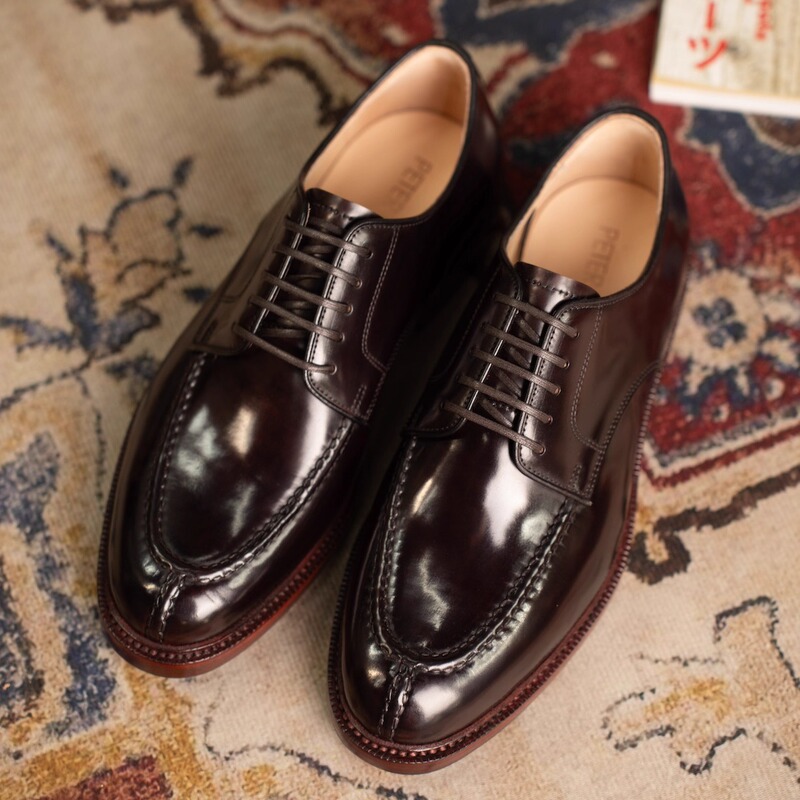 Peter Qu | Blucher.Nst | Hand-Stitched Norwegian Tanker Mar Last with Horse Hip Leather Trim.