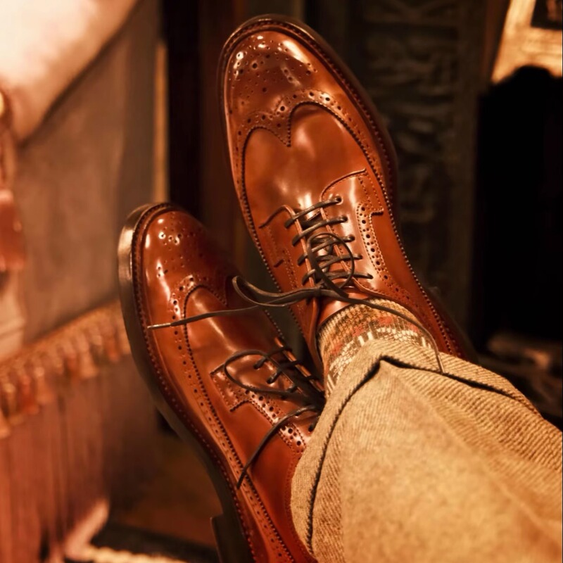 Peter Qu | Longwing | Horsehide Leather Goodyear Welted Long-Winged Brogue Derby Shoes Mar Last