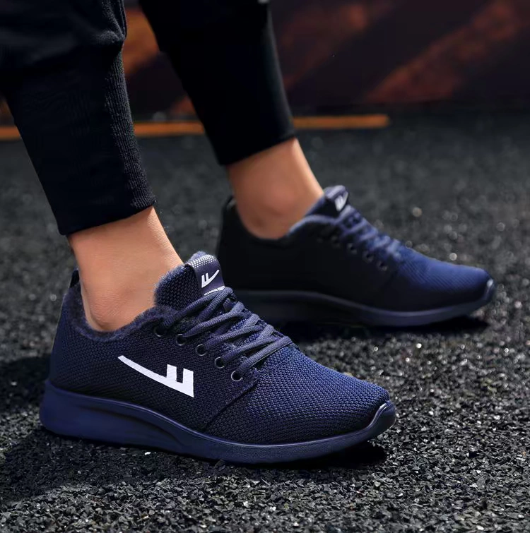 Giày pull nam mùa đông cộng với giày nhung ấm áp Giày nam đế xuồng giày chạy bộ 2018 Giày cotton mới cho nam