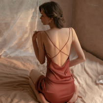 Sexy Pyjamas Woman Pure Desire 2022 New Summer Fire Hot Harness Sleeping Dress Superior Ice Silk Home Suit Suit