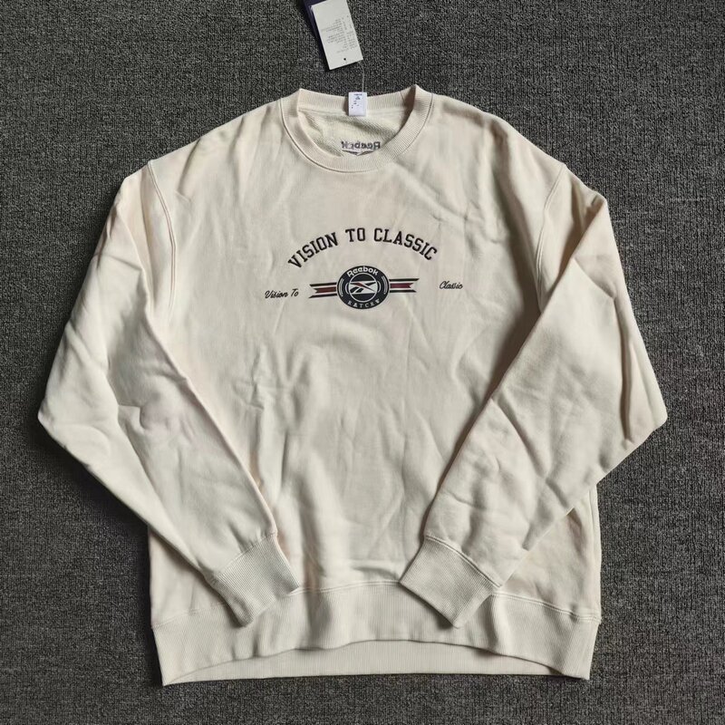 Reebok Reebok Romantic Crown Co-Branded Knitted Terry Cotton Round Neck Pullover Sweatshirt Hb6229 Hb6240 Reebok Reebok Romantic Crown Co-Branded Knitted Terry Cotton Round Neck Pullover Sweatshirt Hb6229 Hb6240