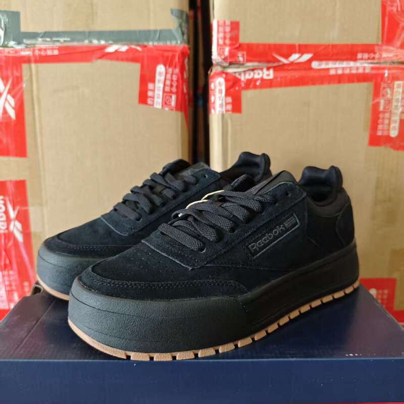 Reebok Club C Megacourt Black Warrior Rubber Sole Thick-Soled Sneakers for Men and Women 100221379