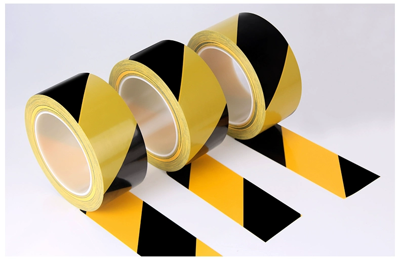 Màu đen và màu vàng băng cảnh báo qua cảnh báo băng nhãn Sàn PVC sàn băng màu vạch dấu