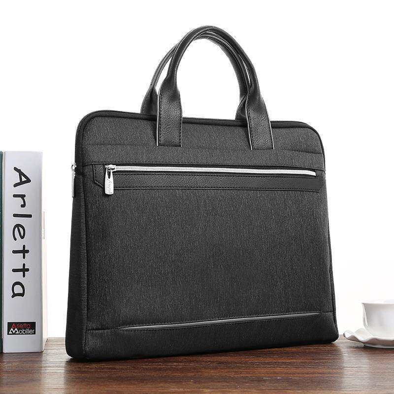 Briefcase men's business simple A4 file bag portable large-capacity office bag canvas conference bag multi-layer computer bag
