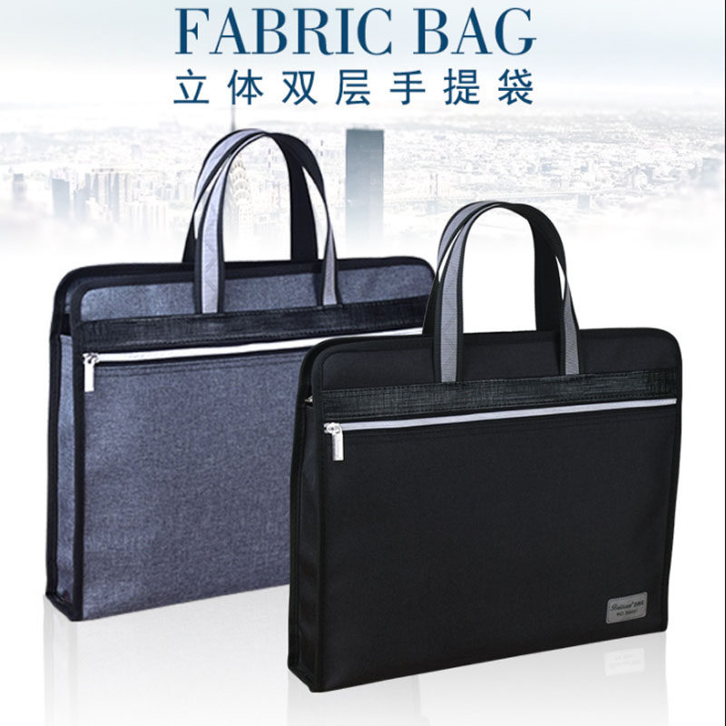 Briefcase Men's canvas Business A4 Paper bag Large capacity Multi-level office work Package Brief about women's conference kit
