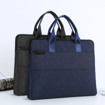  Briefcase Male A4 tote bag simple canvas file computer bag multi-layer information bag female business office meeting bag
