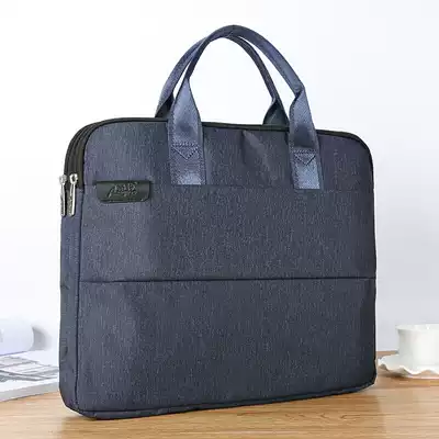 Angte briefcase male canvas business portable A4 file bag female simple office bag large capacity multi-layer computer bag