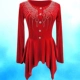AA6D099 Diamond Long Riep Top -Red