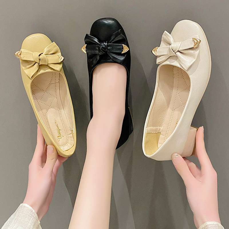 Chunky Heel Women's Shoes Summer 2025 New Versatile Square Toe Loafers Mid-Heel Elegant High Heels Professional Soft Leather Shoes Chunky Heel Women's Shoes Summer 2025 New Versatile Square Toe Loafers Mid-Heel Elegant High Heels Professional Soft Leather Shoes